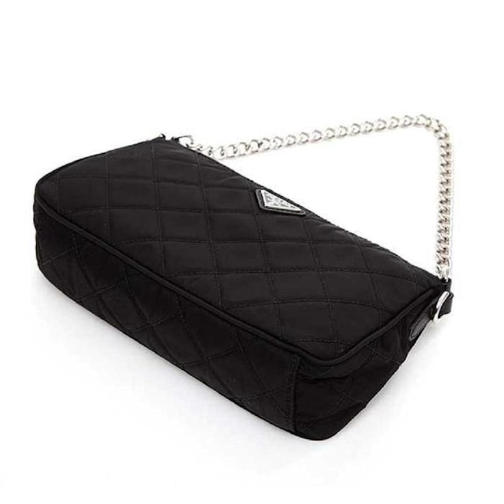 Prada Black Tessuto Nylon Quilted Chain Crossbody Bag 184WBA