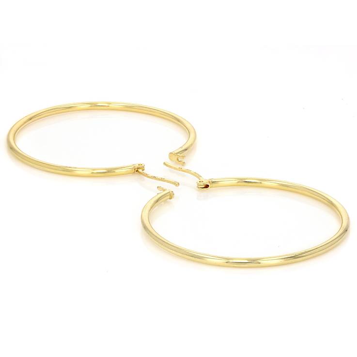 Bold Polished Hoop Earrings In 18K Gold Over Sterling Silver
