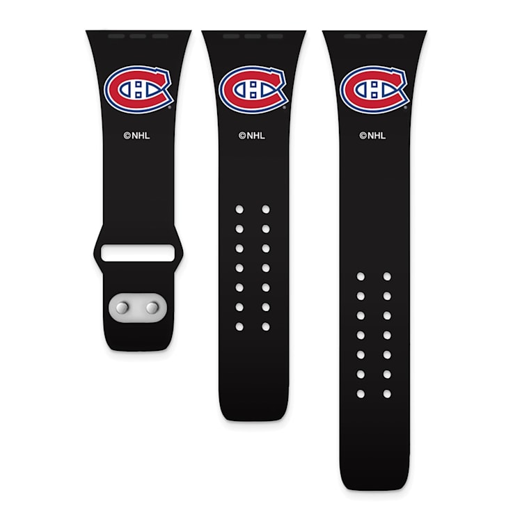 Gametime NHL Montreal Canadiens Black Silicone Apple Watch Band (38/40mm
M/L). Watch not included.