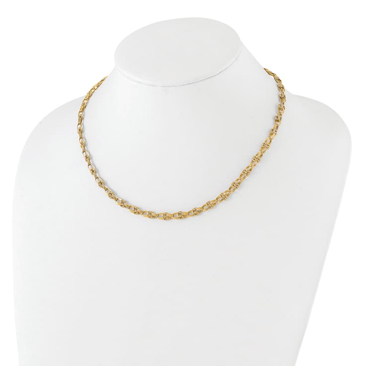14K Yellow Gold Polished Fancy Knot Links Necklace