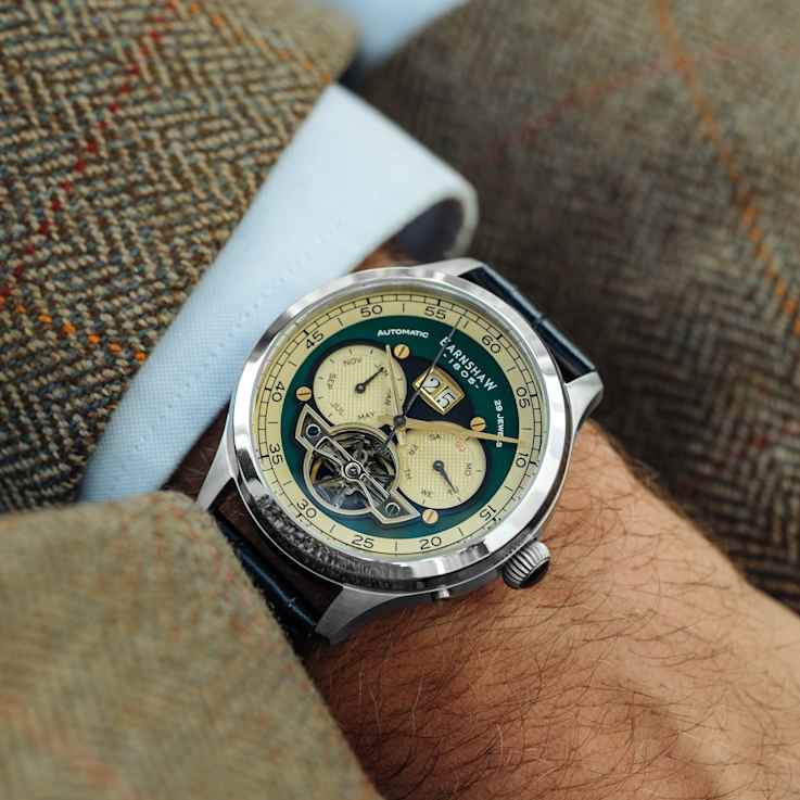 Thomas Earnshaw Baron Grand Date Calendar Open Heart Automatic