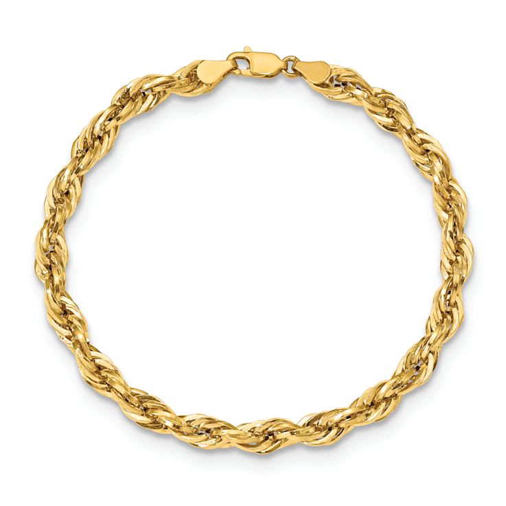 10k Yellow Gold 5.4mm Rope Link Bracelet