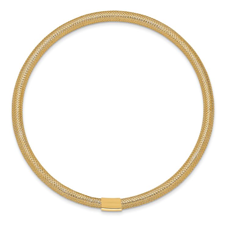 10k Yellow Gold 3mm Stretch Mesh Slip-On Bracelet
