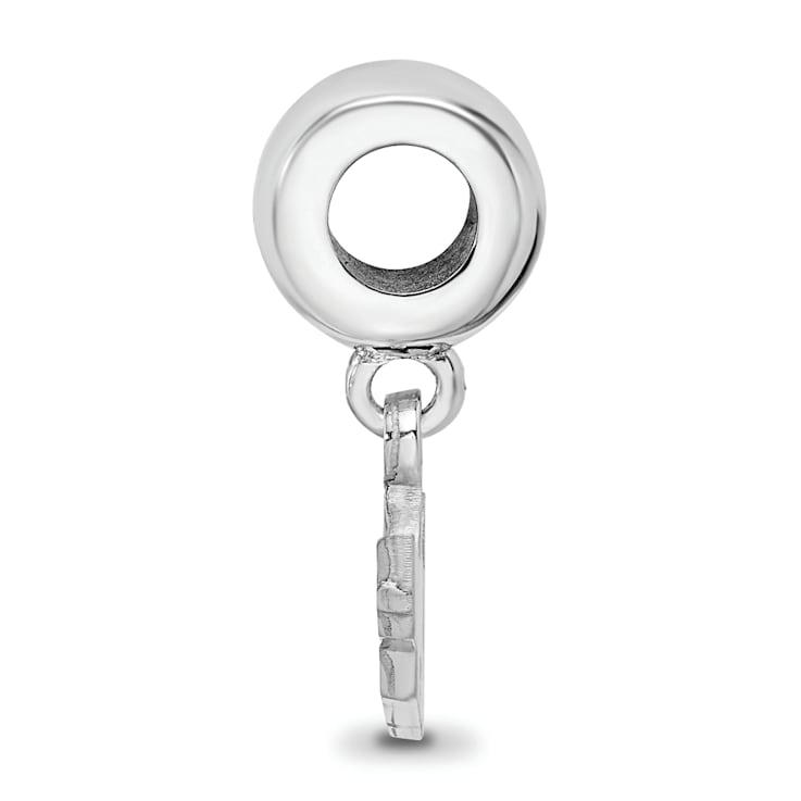 Sterling Silver Rhodium-plated LogoArt University of South Florida Small
Dangle Bead