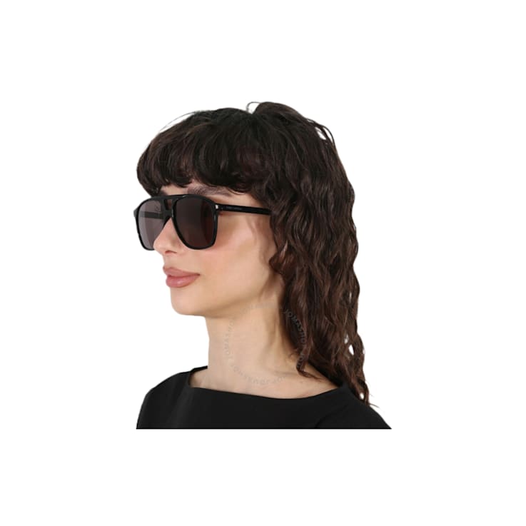 Saint Laurent Black Aviator Frame / Black Lenses Sunglasses