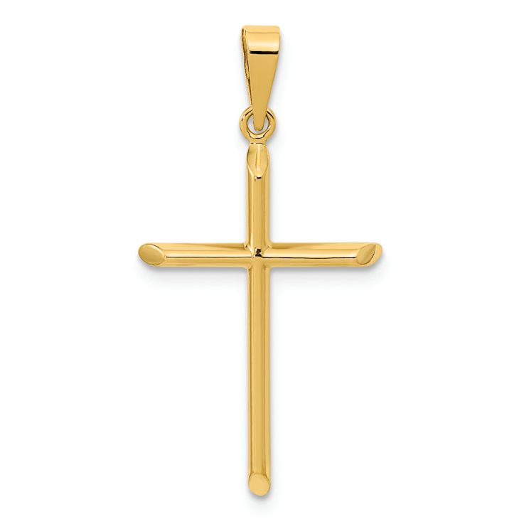 14k Yellow Gold Polished Cross Pendant
