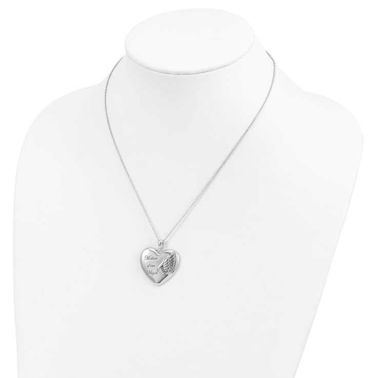 Sterling Silver Rhodium-plated Mother of an Angel 18-inch Necklace
