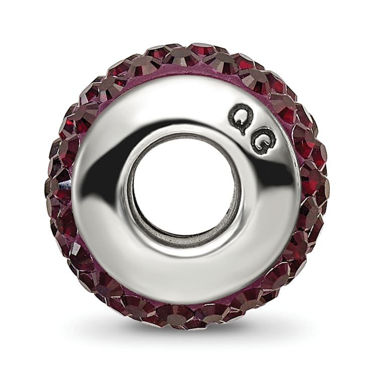 Sterling Silver Reflections Crimson Full Preciosa Crystal Bead