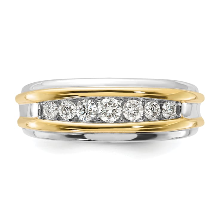10K Two-tone Yellow and White Gold Lab Grown Diamond Men's Band