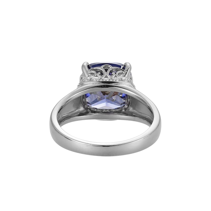 Blue And White Cubic Zirconia Platinum Over Silver December Birthstone
Ring 6.72ctw