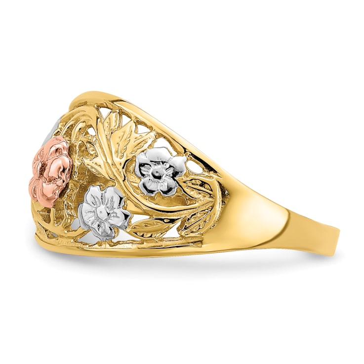 14K Floral Dome Ring