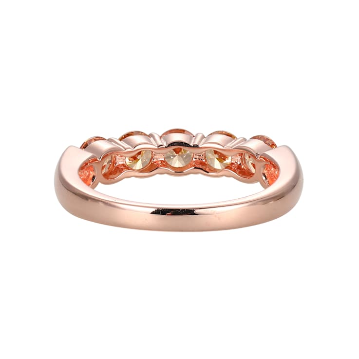 Champagne Cubic Zirconia 18k Rose Gold Over Sterling Silver Ring 2.02ctw