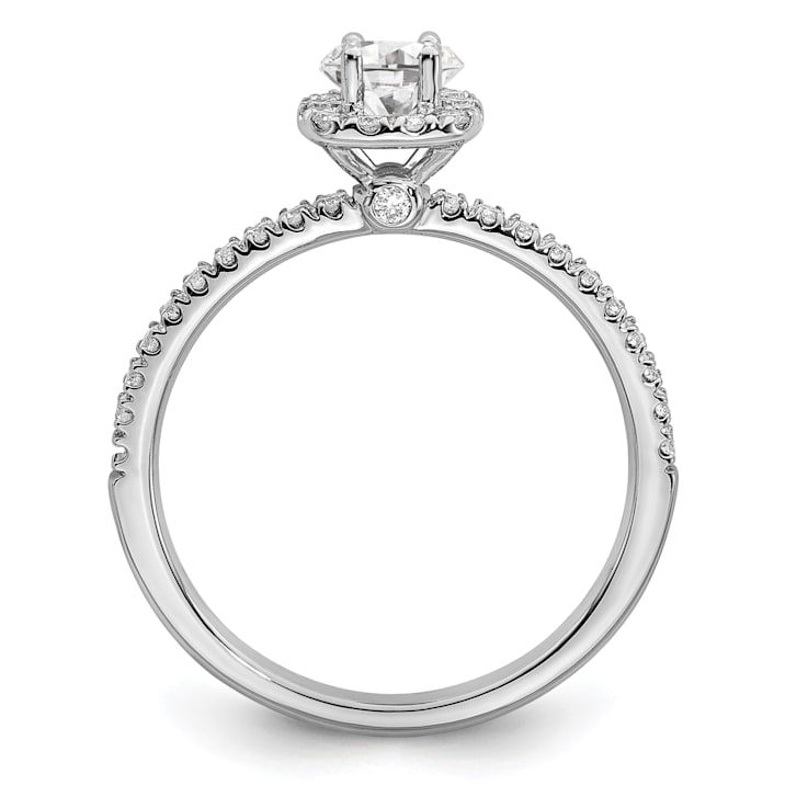 Rhodium Over 14K White Gold Eternal Promise Lab Grown Diamond Halo Ring