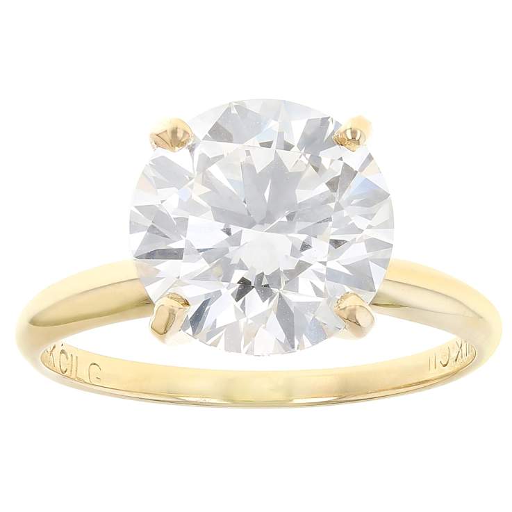 Lab-Grown Diamond Solitaire Ring In 14K Yellow Gold 4.00ct