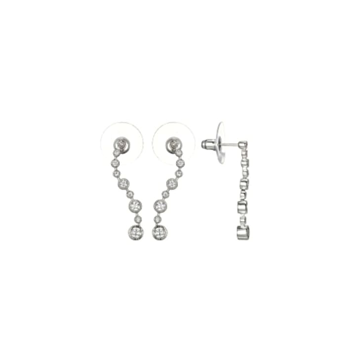 White Cubic Zirconia Platineve® Curved Earrings 0.91ctw
