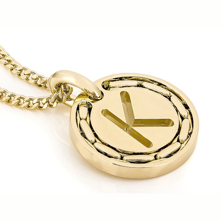 Cardano Initial K Pendant Necklace In 18K Gold Over Bronze