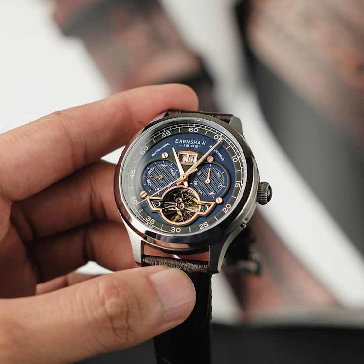 Thomas Earnshaw Baron Grand Date Calendar Open Heart Automatic