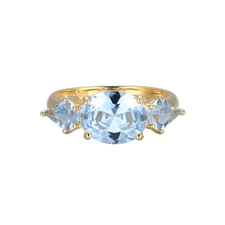 Lab Created Blue Spinel 18k Yellow Gold Over Sterling Silver March
Birthstone Ring 2.39ctw
