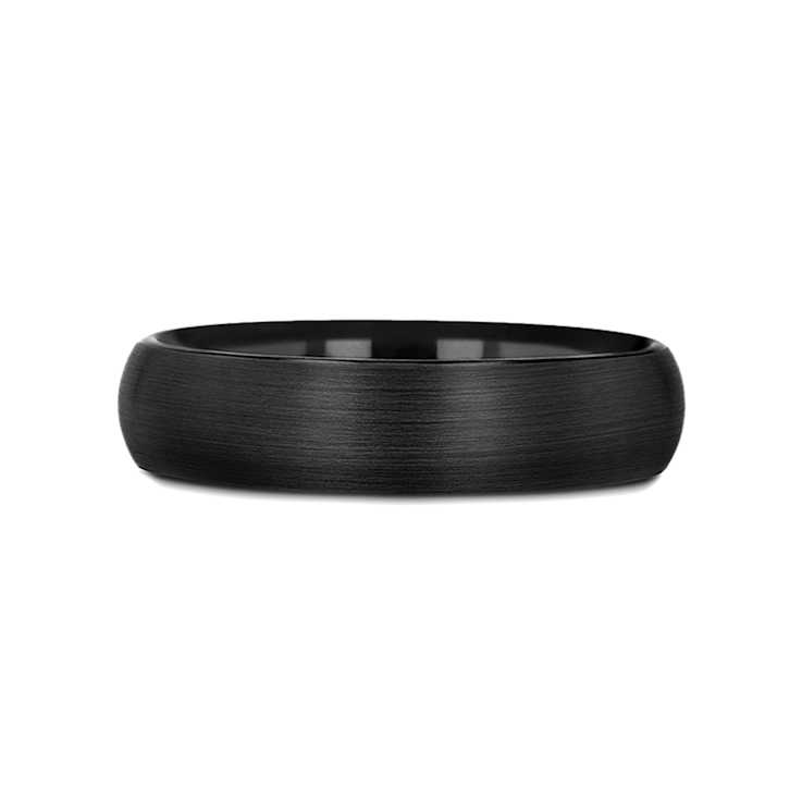 RAIDER Domed Brush Finished Black Tungsten Wedding Band 4mm