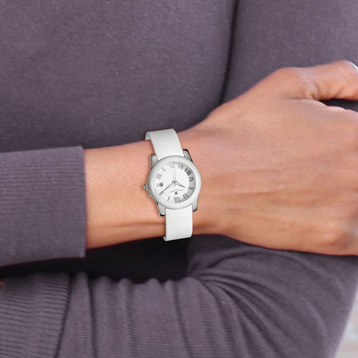 Charles Hubert Stainless Steel/Ceramic White Dial Watch