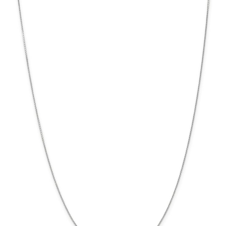 Rhodium Over 14k White Gold 0.65mm Solid Diamond-Cut Round Open Link
Cable 24 Inch Chain