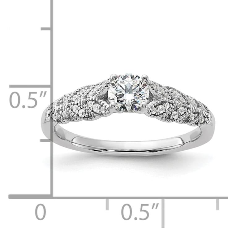 Rhodium Over 10K White Gold Lab Grown Diamond VS/SI GH, Complete
Engagement Ring 0.5ctw