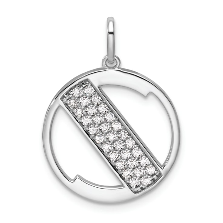 14K White Gold Gatsby Diamond Initial S Charm