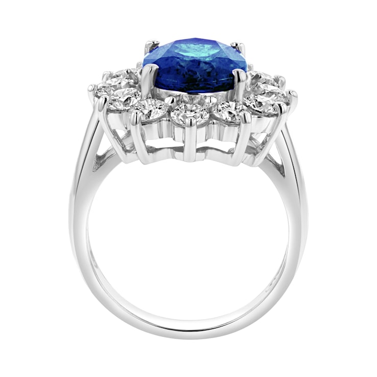 4.75ctw Sapphire and Diamond Ring in 14k White Gold