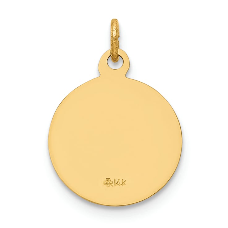 14K Yellow Gold Guardian Angel Medal Charm