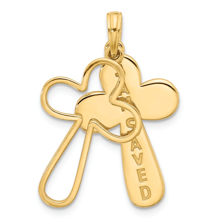 14k Yellow Gold Textured Fancy Cross Pendant