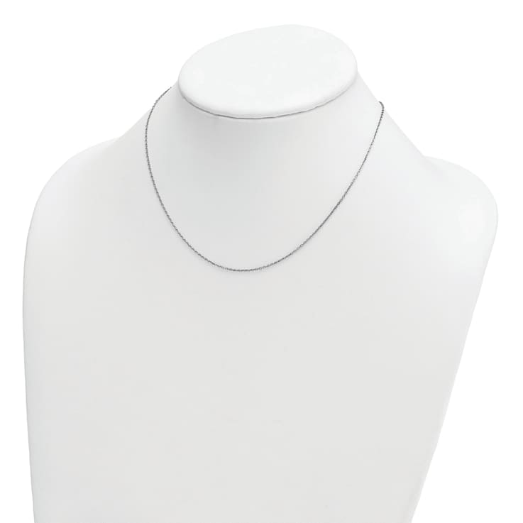 Platinum 950 Over Sterling Silver Thin 16 Inch with 2 Inch Extension
Cable Chain Necklace