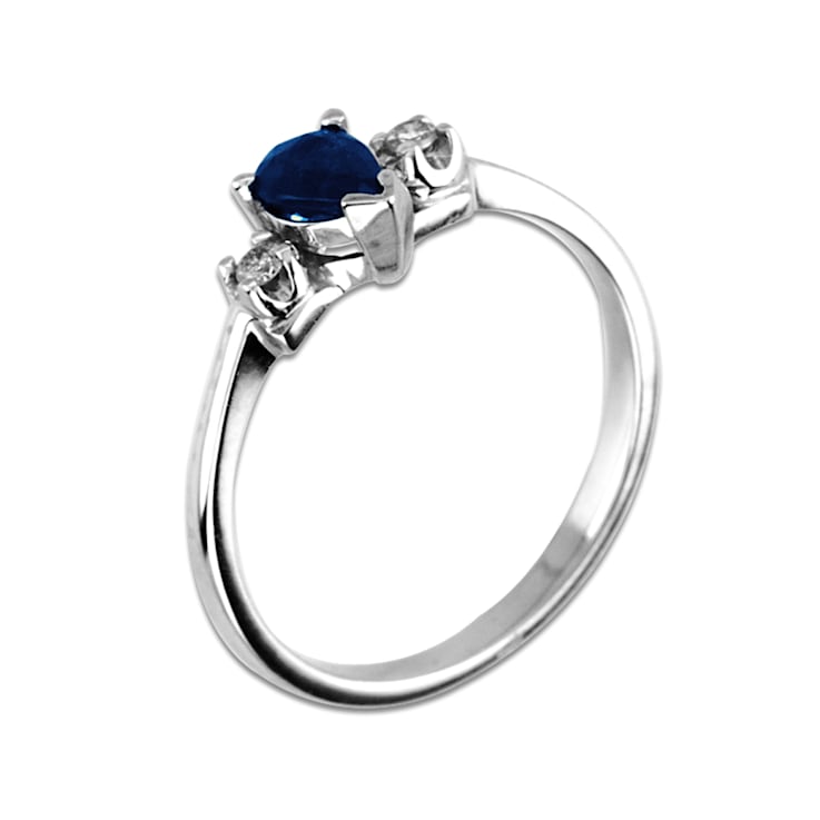 0.51ctw Sapphire and Diamond Ring in 14k White Gold