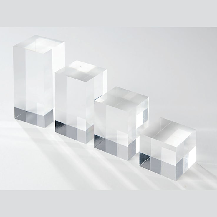 Acrylic Gemstone Display Stands 4x4, 4x6, 4x8, 4x10cm Set Of 4