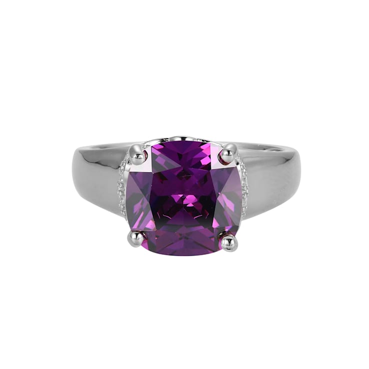 Purple And White Cubic Zirconia Platinum Over Silver February Birthstone
Ring 5.81ctw