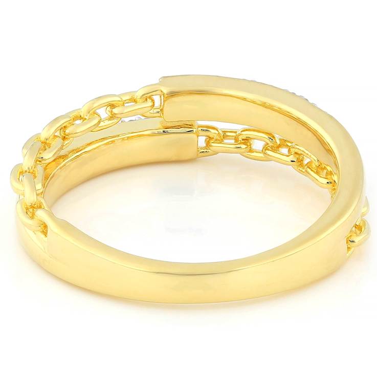 Contemporary Lab-Grown Diamond Bypass Ring In 18K Gold Over Sterling Silver