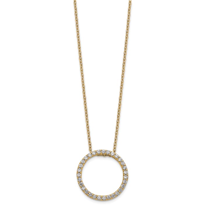 14K Yellow Gold Lab Grown Diamond VS/SI GH, Circle Necklace