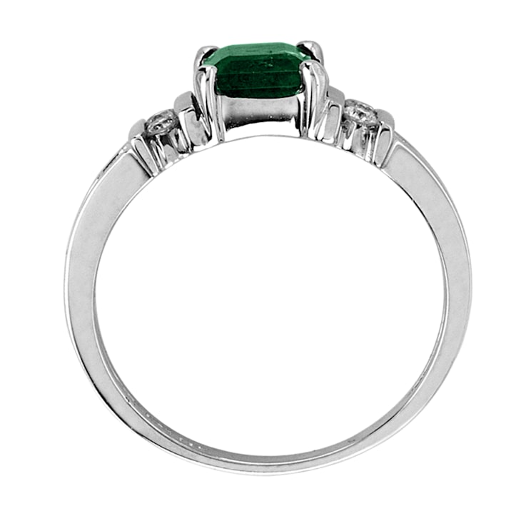 0.70ctw Emerald and Diamond Ring in 14k White Gold