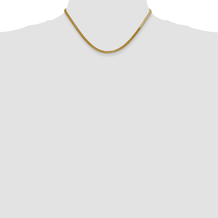 14k Yellow Gold 3.0mm Silky Herringbone Chain