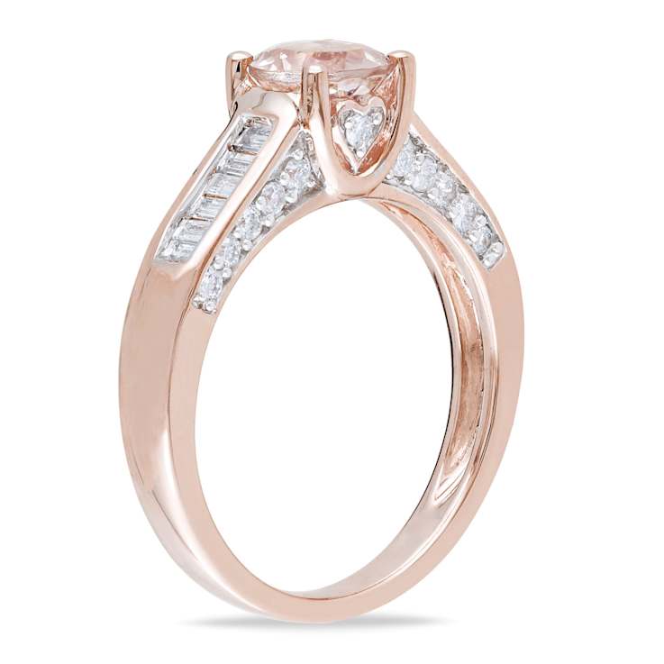 Morganite and Diamond 14K Rose Gold Ring 1.33ctw