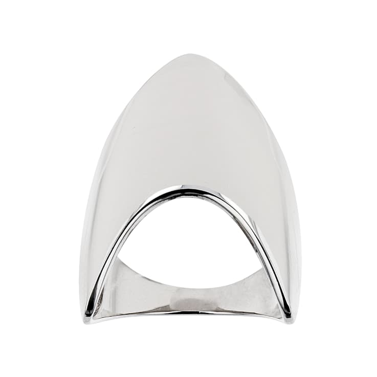 Polished V-Shaped Band Ring In Sterling Silver