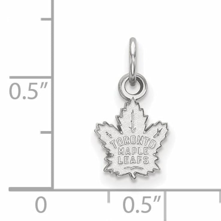 Rhodium Over Sterling Silver NHL LogoArt Toronto Maple Leafs Extra Small Pendant