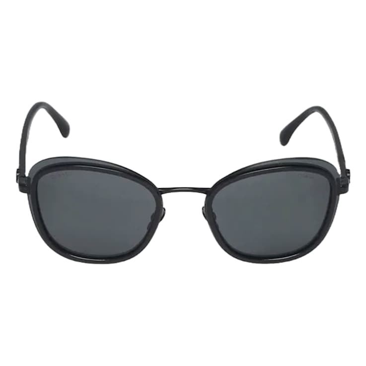 Chanel Black Cat Eye Frame / Smoke Lenses Sunglasses
