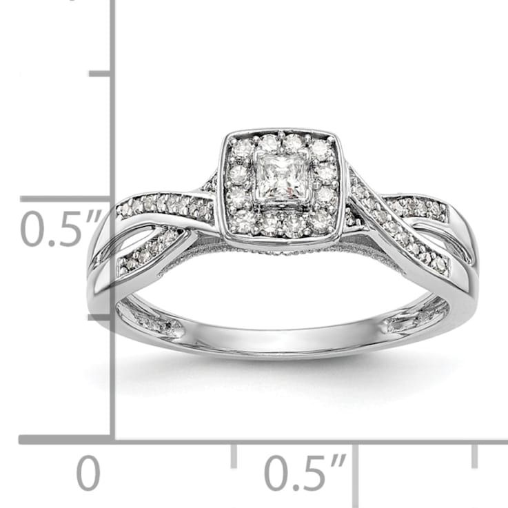 Rhodium Over 14K White Gold First Promise Diamond Promise/Engagement
Ring 0.29ctw