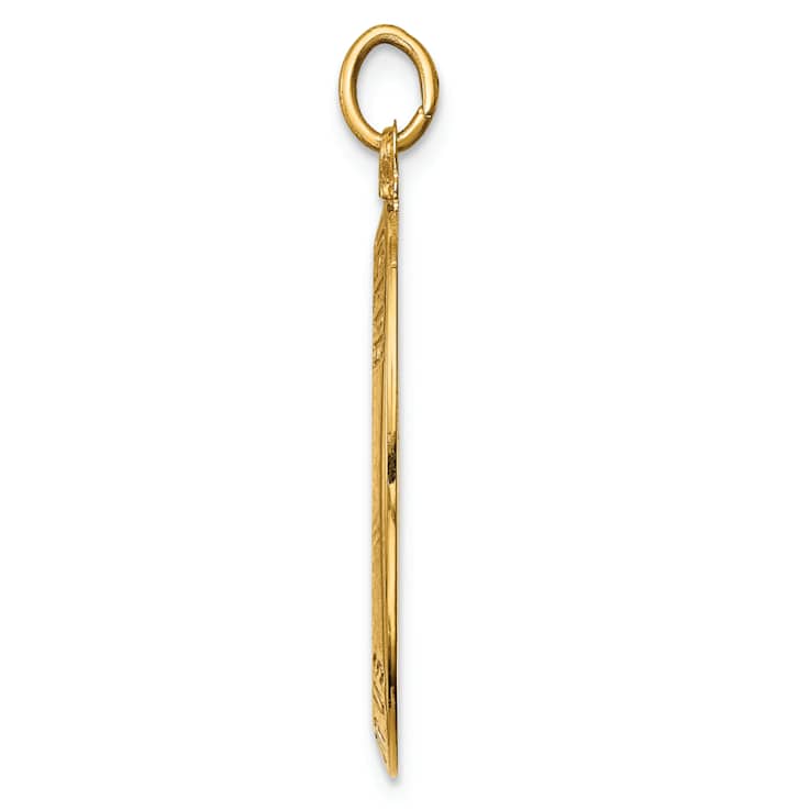 14k Yellow Gold Solid Polished and Satin Oval St. Joseph Medal Pendant