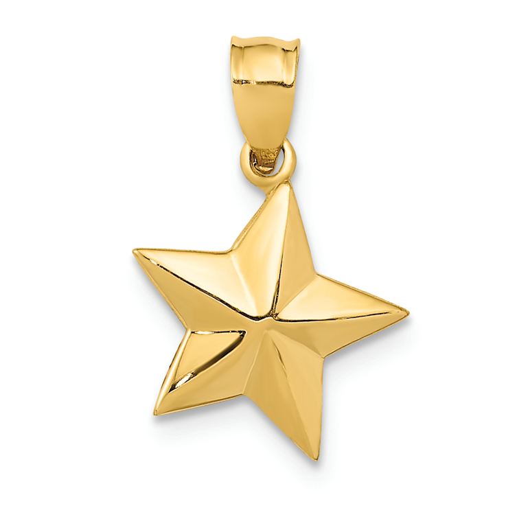14k Yellow Gold Polished Small Star Pendant