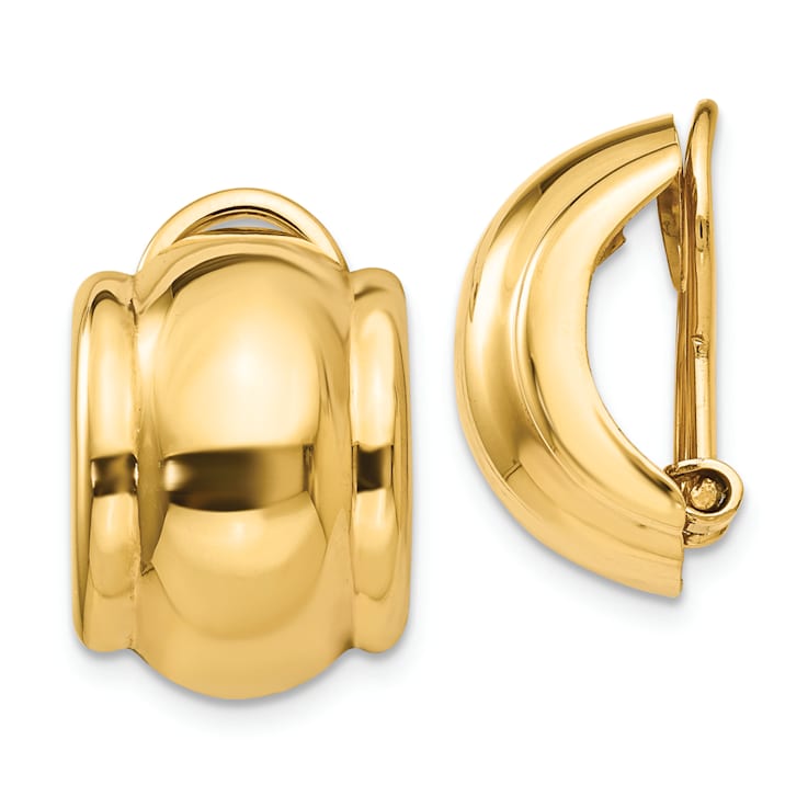 14k Yellow Gold Clip-on Stud Earrings