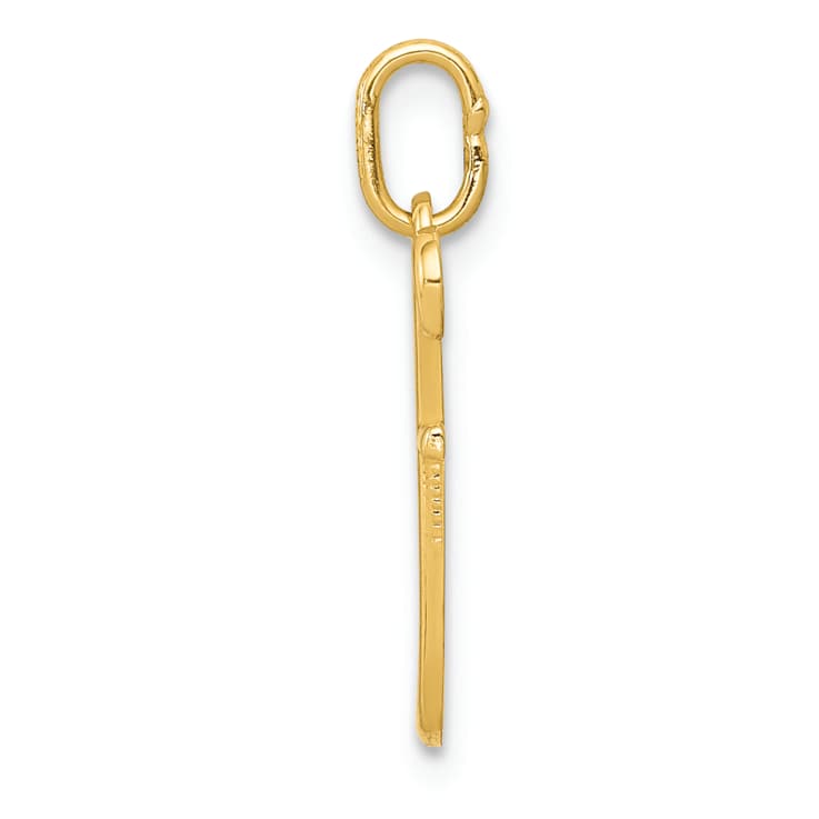 10K Yellow Gold Polished Letter f Initial Charm