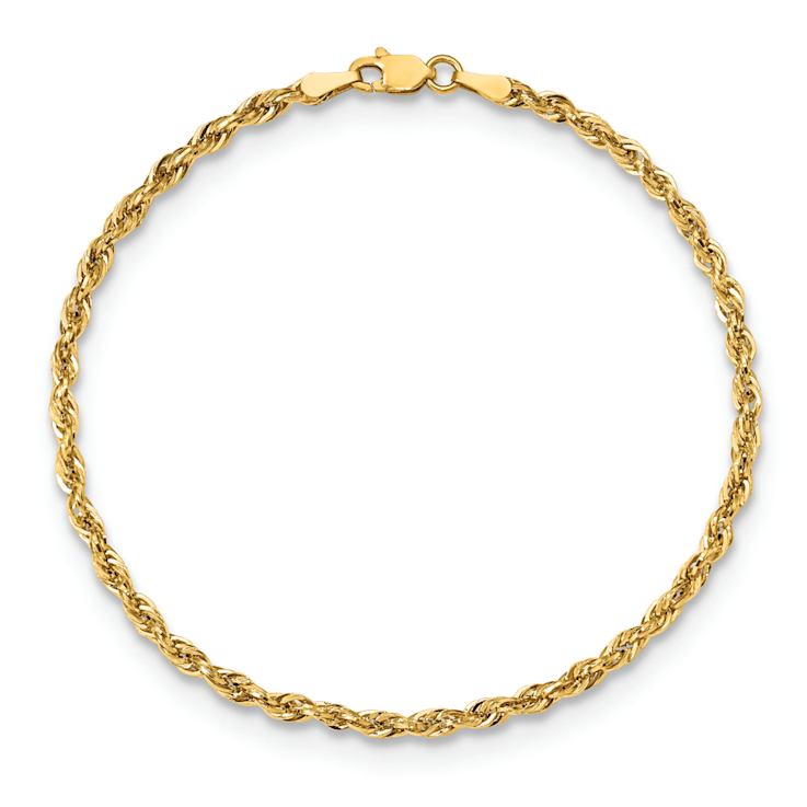 10k Yellow Gold 2.8mm Rope Link Bracelet