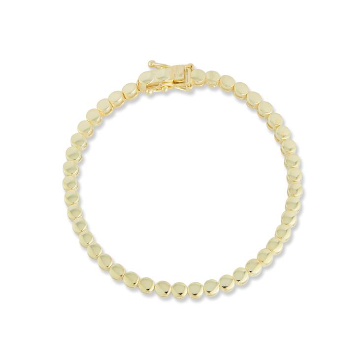 Sterling Statements 14K Yellow Gold Over Sterling Silver Beaded Tennis Bracelet