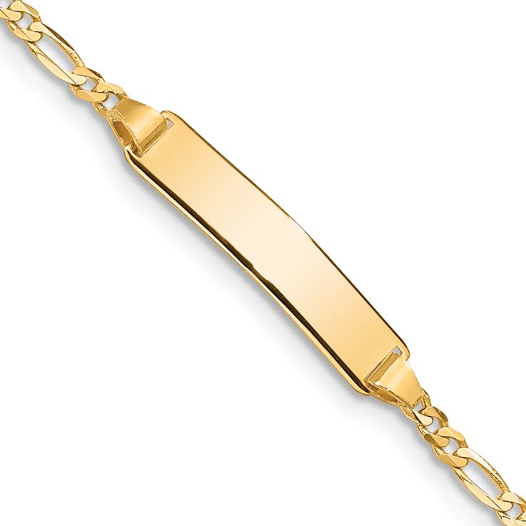 10k Yellow Gold Children's Figaro Link ID Bracelet